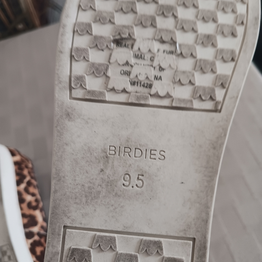 Birdies The Swift Leopard Print Calf Hair Slip On Sneakers - Picture 8 of 14